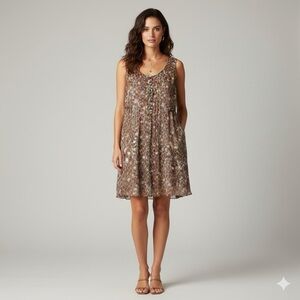 Massimo Dutti Silk Multicolor Floral Midi Dress | Size 10